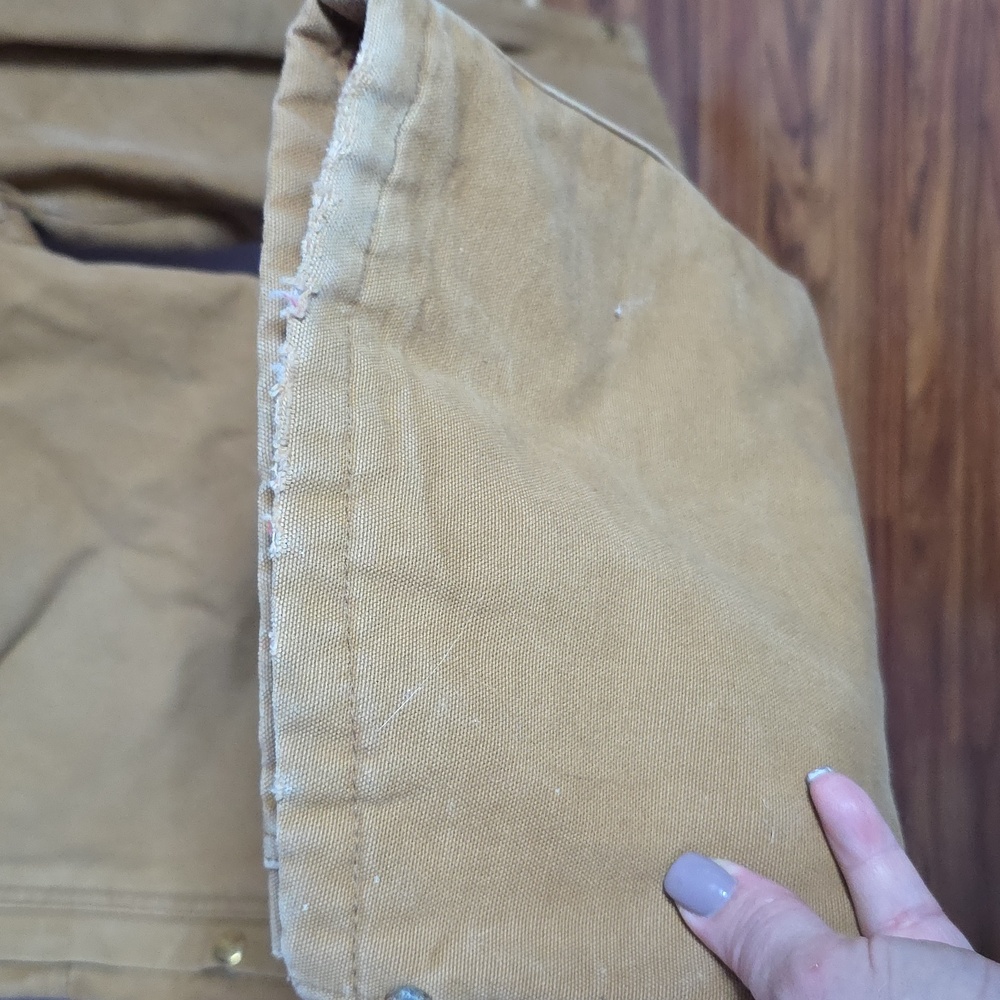 Carhartt Brown Coverall with Red Quilted Insulated Lining - Picture 7 of 9